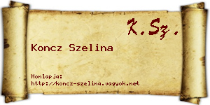 Koncz Szelina névjegykártya